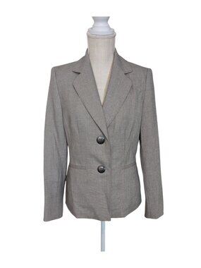 Le Suit Notch Lapel Taupe Blazer 100% Polyester Single-Breasted